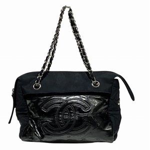 Chanel Coco Mark Black Chain Shoulder Bag for Women